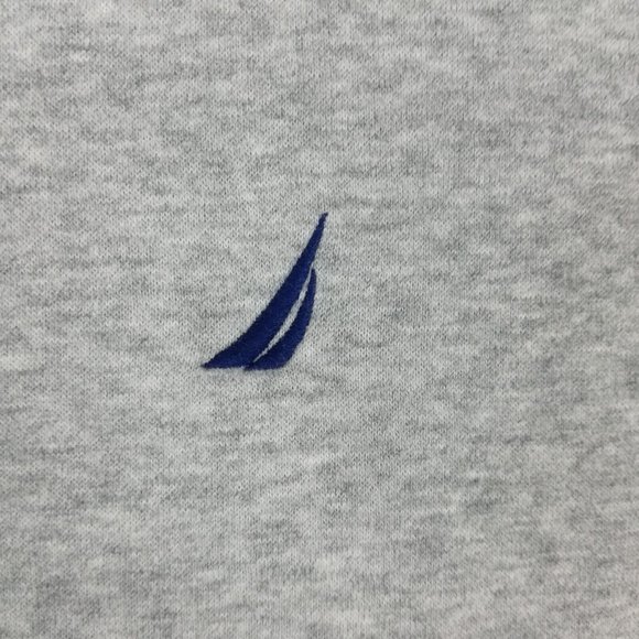 Nautica Mens Sweater 1/2 Zip Gray Heather Embroidered Logo M - Picture 10 of 12